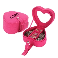 Mini Heart Shape Velvet Suede Jewelry Box