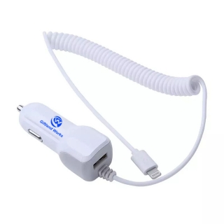 Car Charger With Flexible Coiled Cable